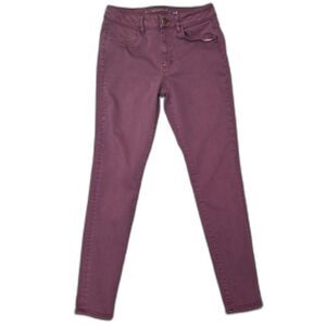 American Eagle Burgundy Vintage Wash High-Rise Jeggings Size 6